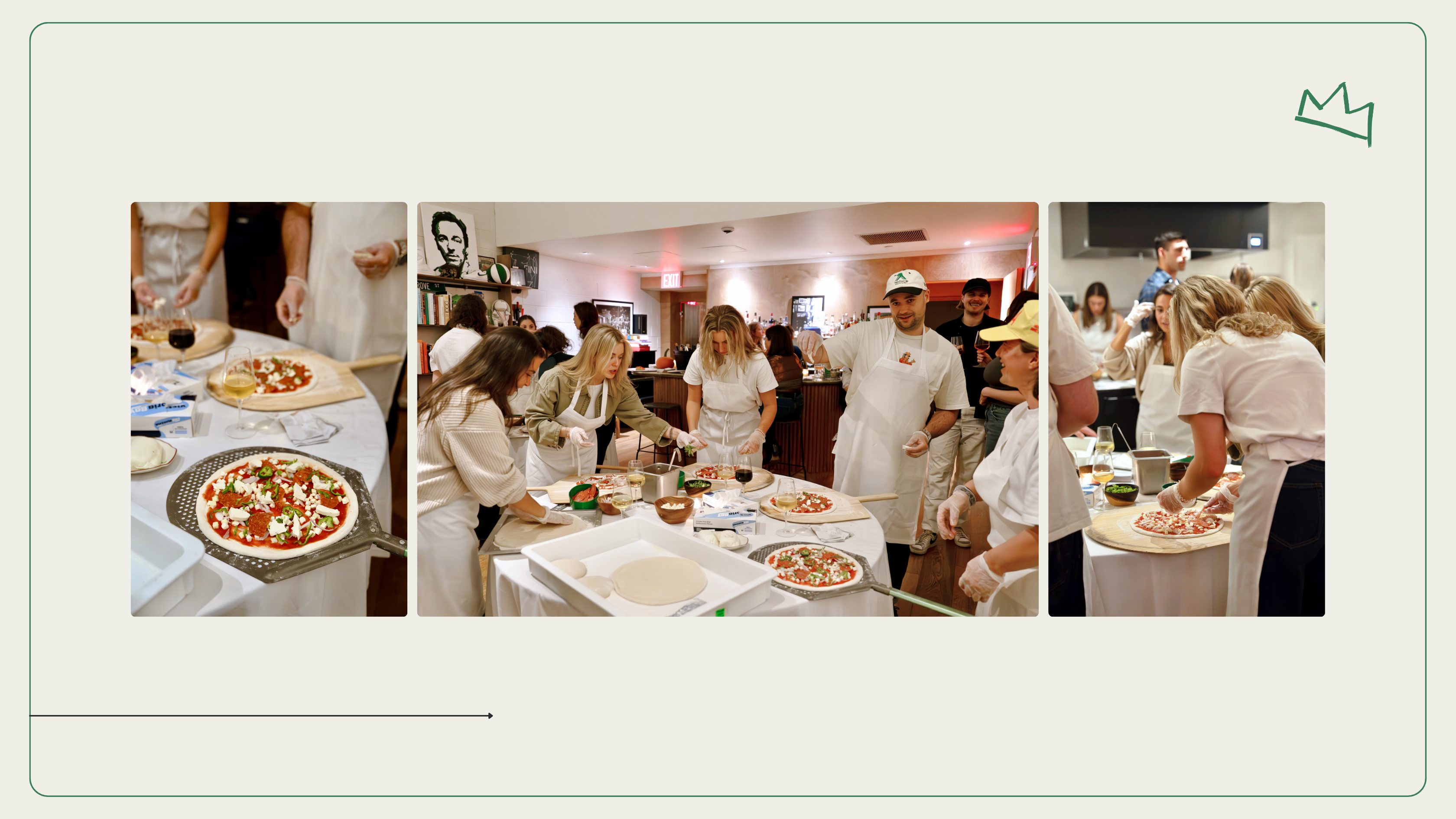 a group of people preparing food in a kitchen