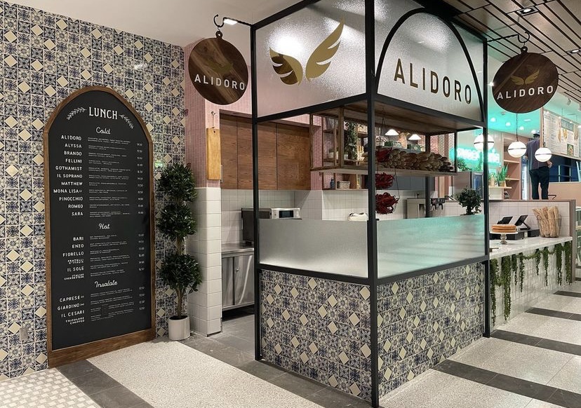 a restaurant with a menu