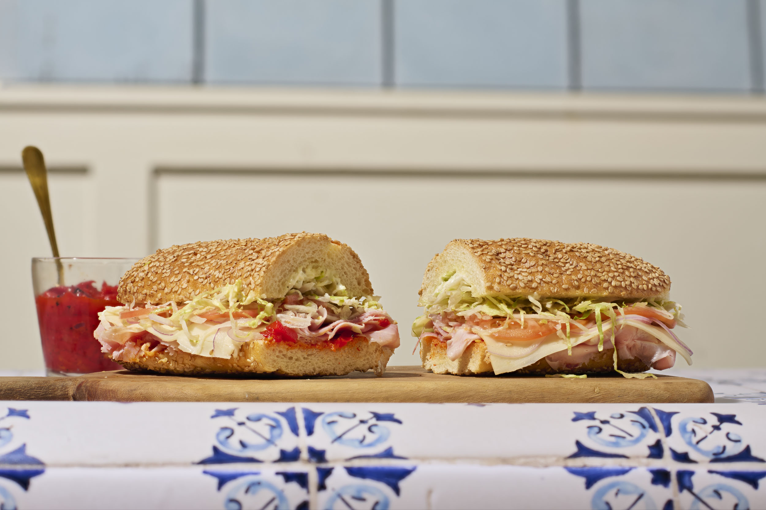 a sandwich on a table