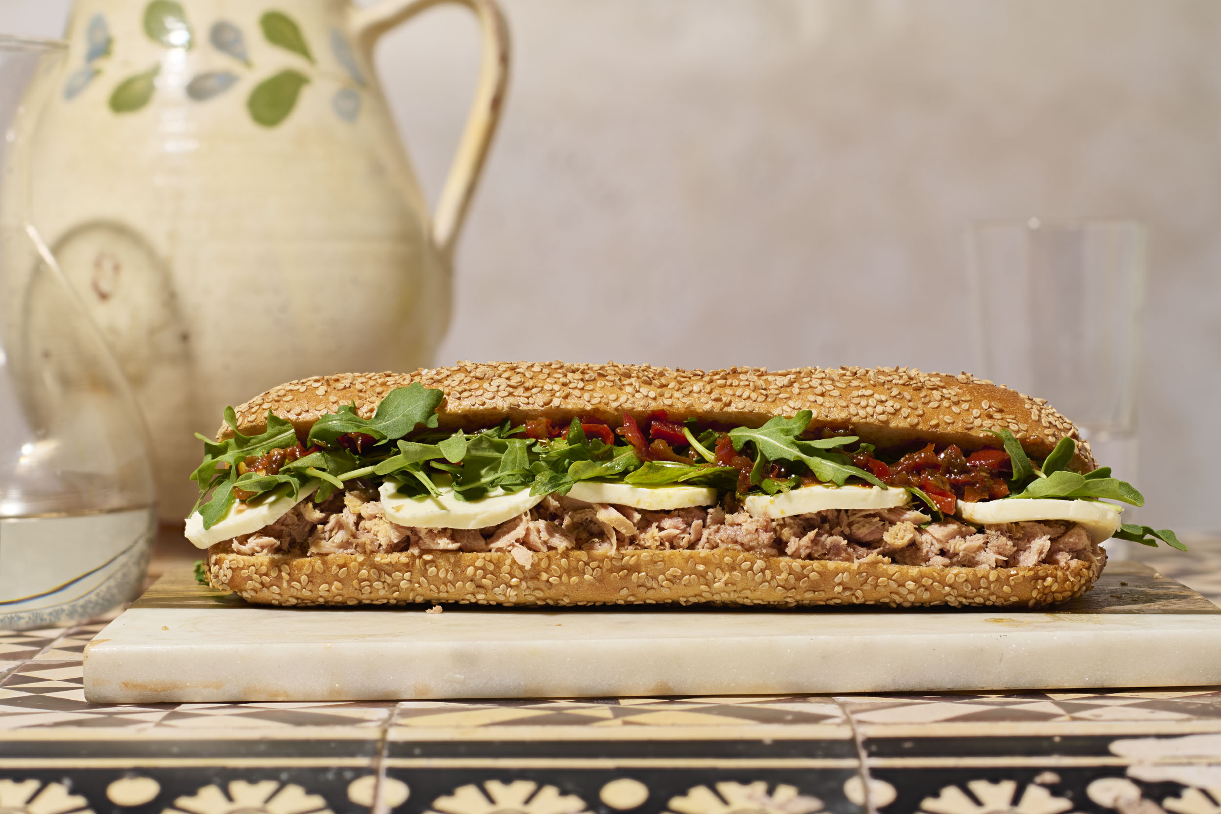 a sandwich on a counter