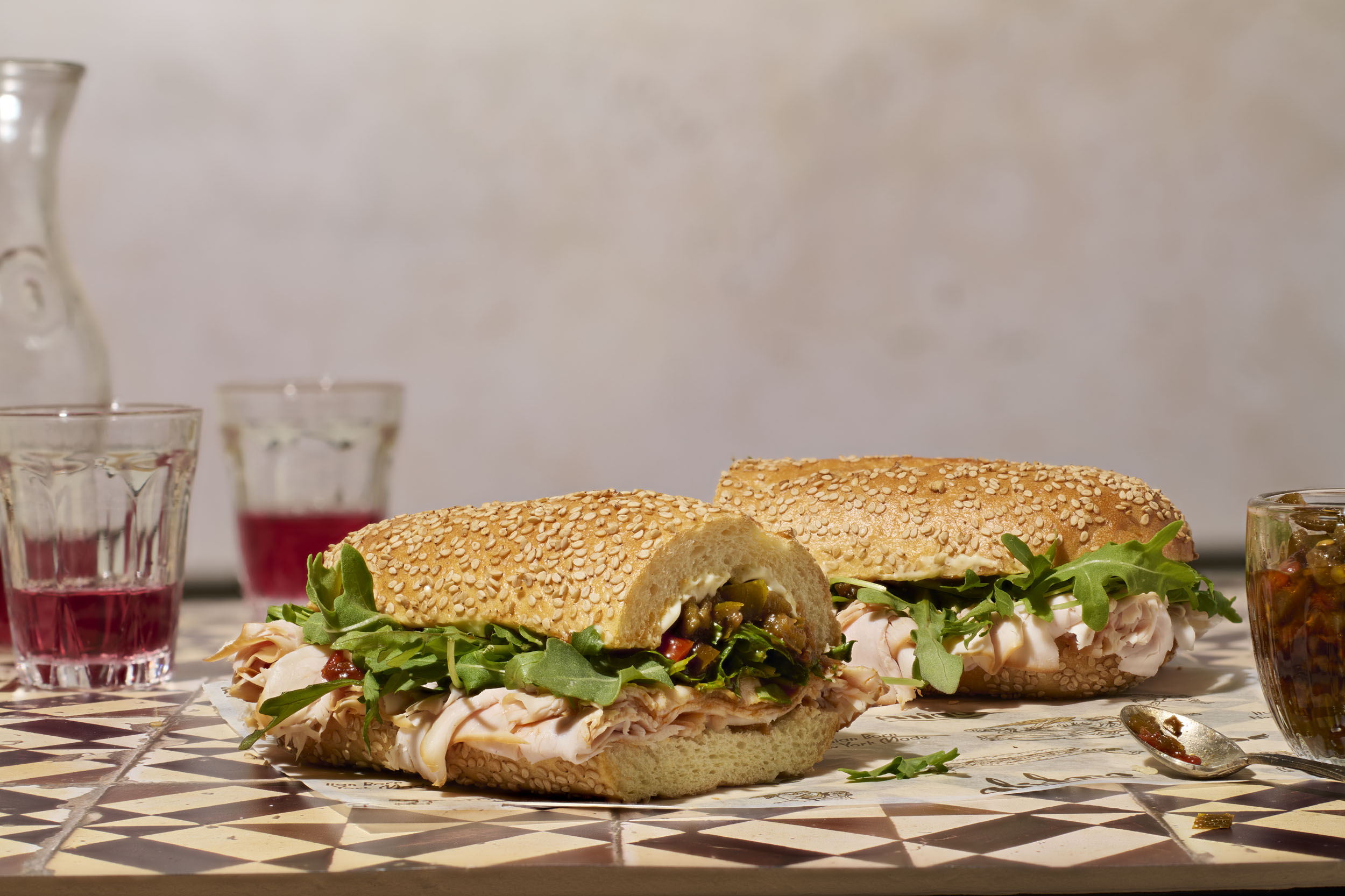 a sandwich on a table