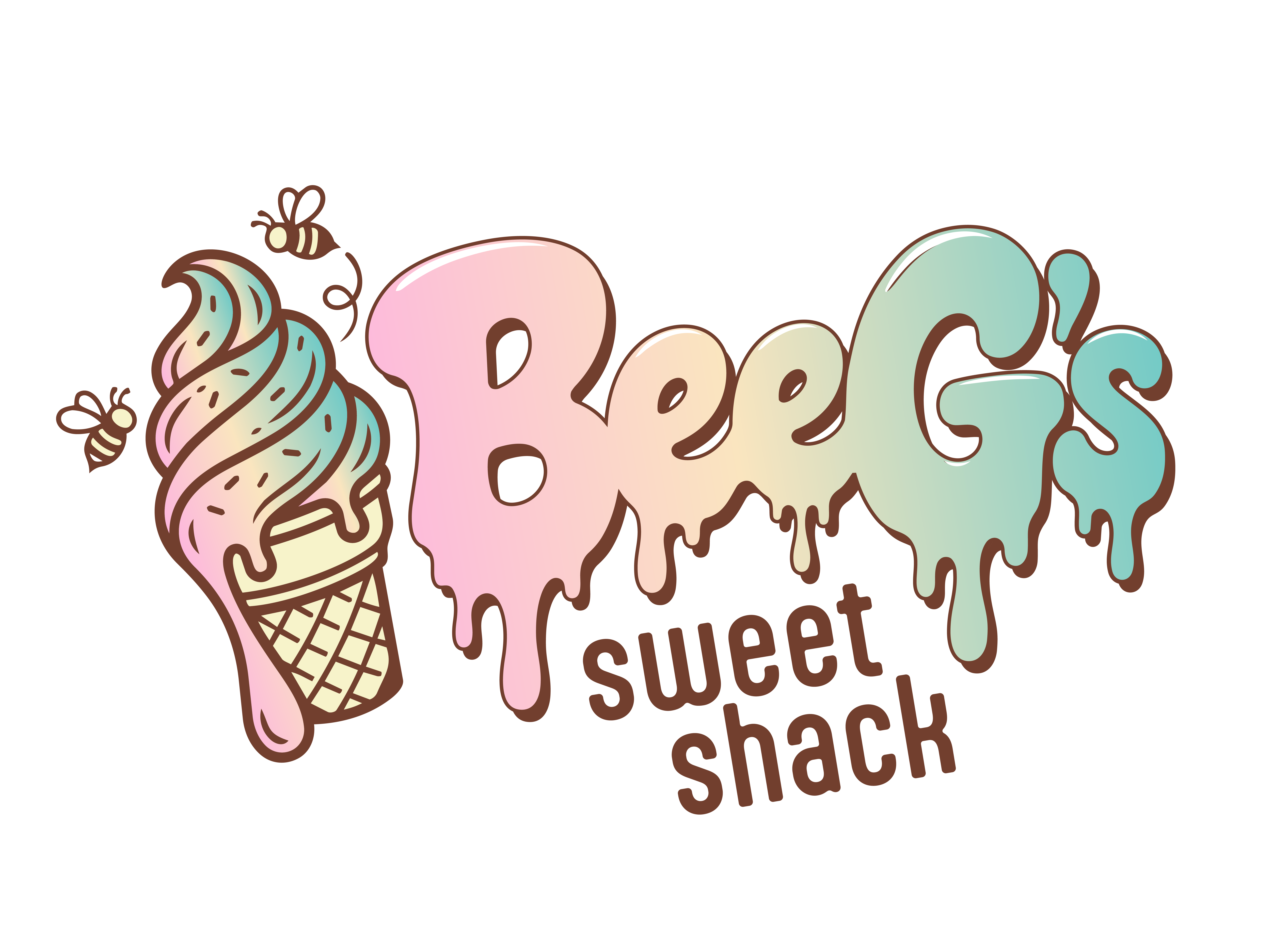 a logo with text and ice cream