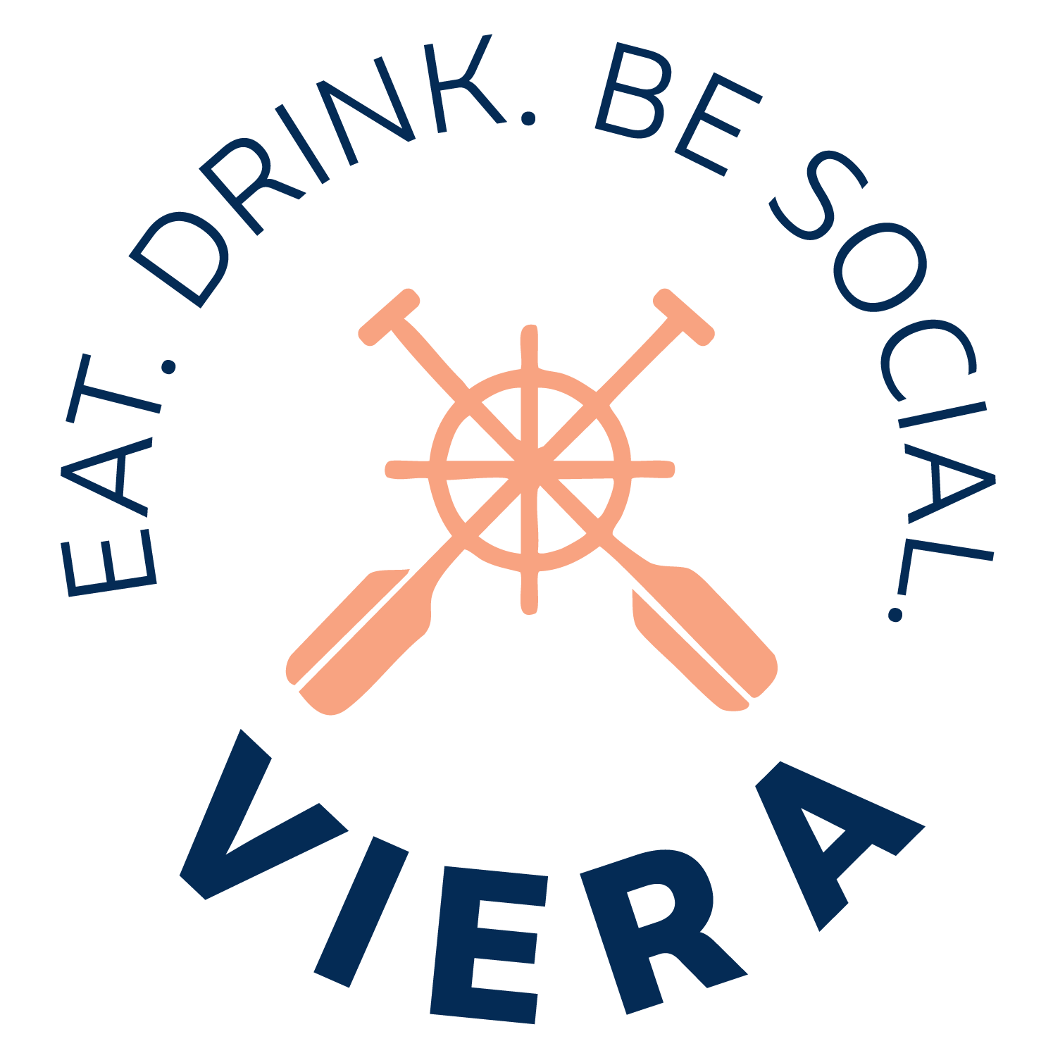 a logo with a steering wheel and paddles
