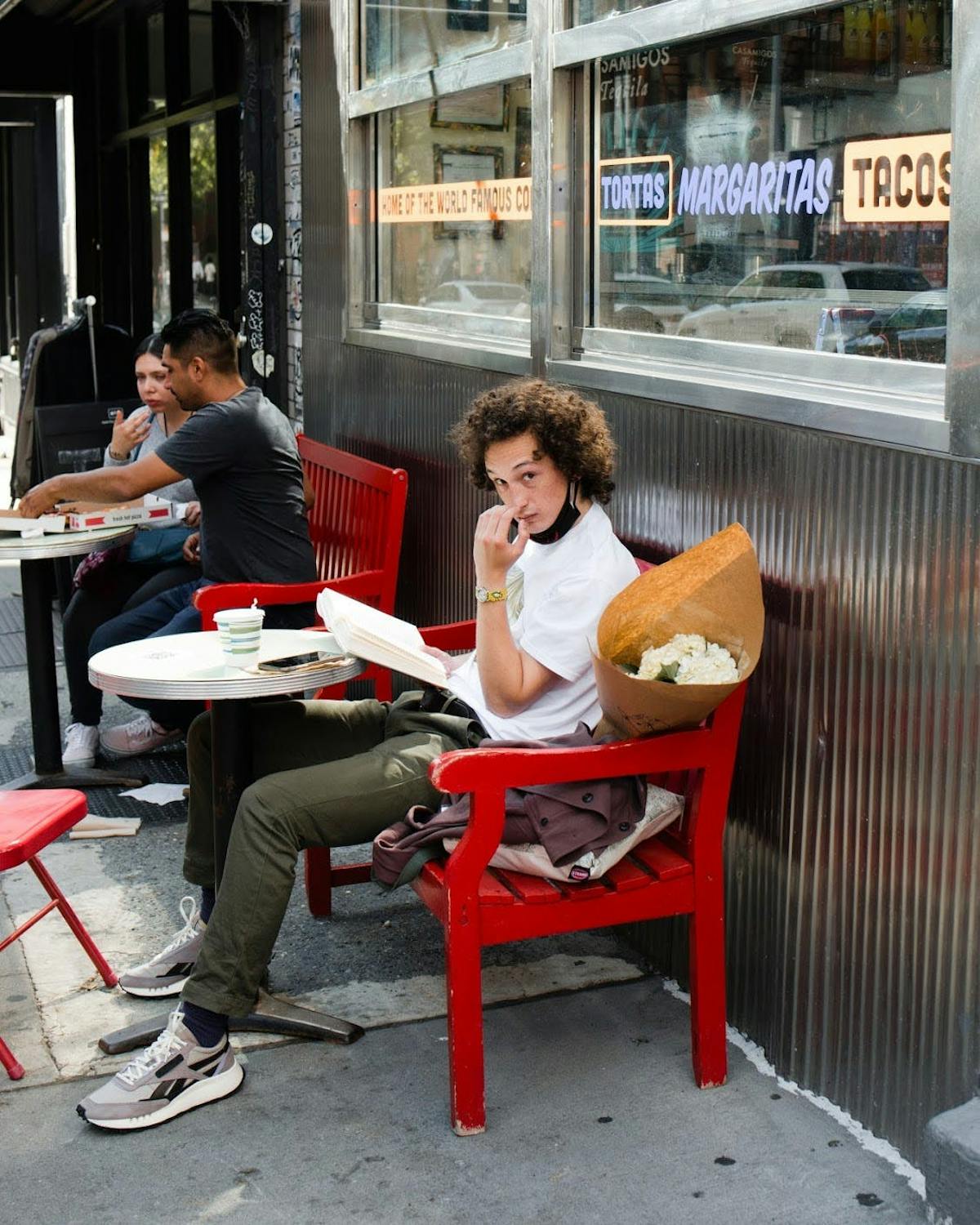 a group of people sitting at a table