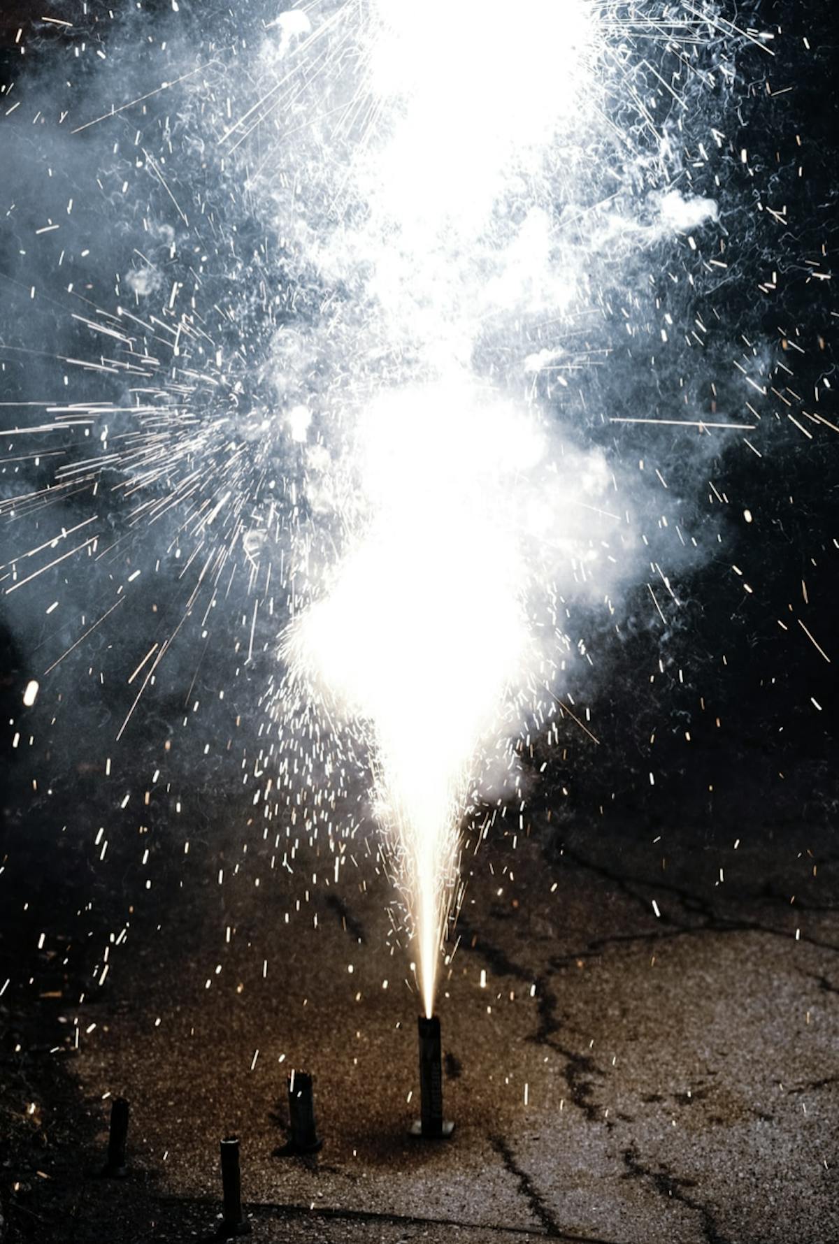 a group of fireworks in the sky