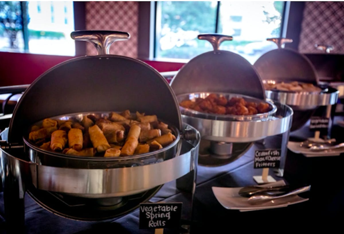 a pot with food in it