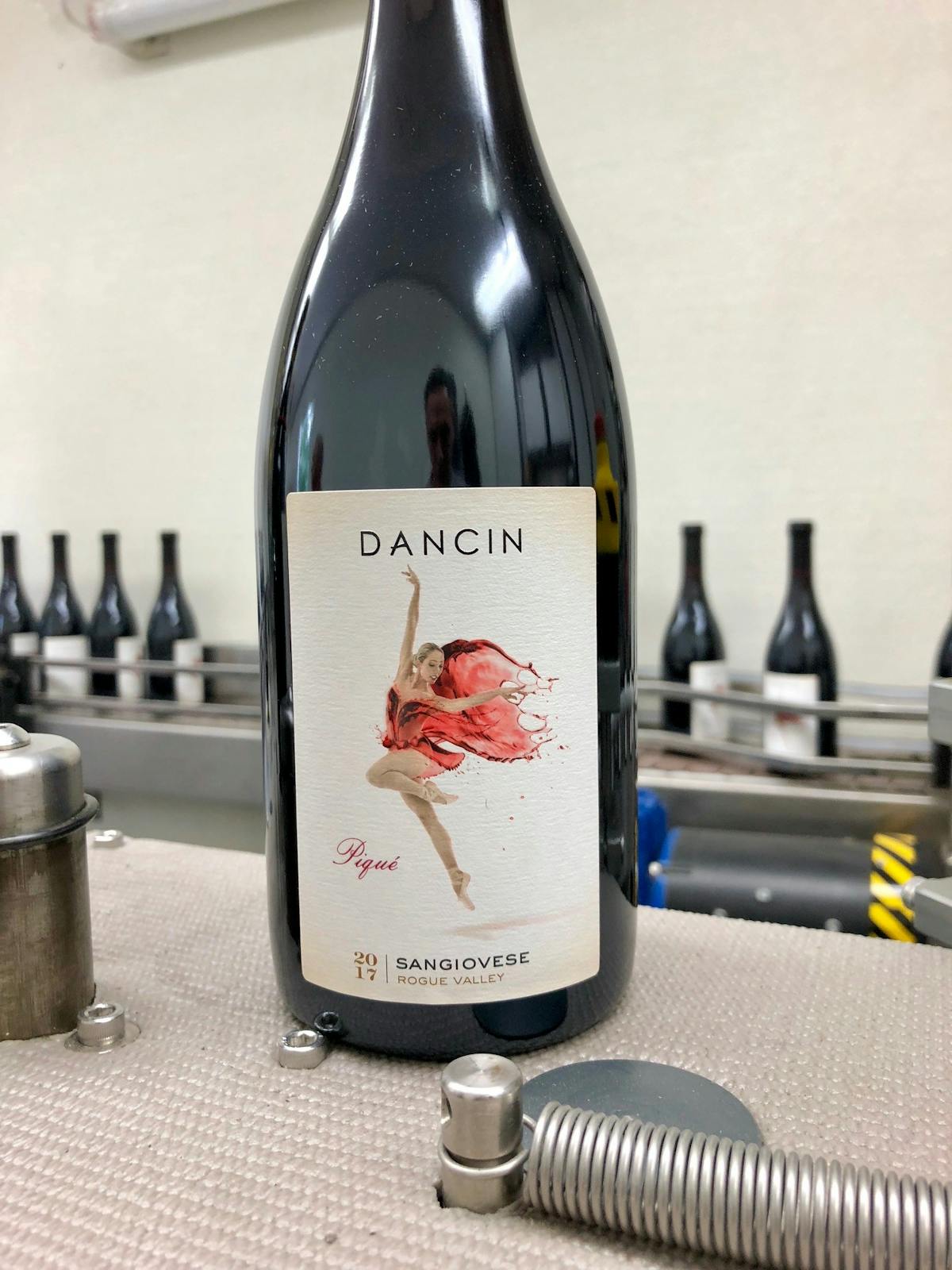 Sangiovese wine label from DANCIN Vineyards, Rogue Valley