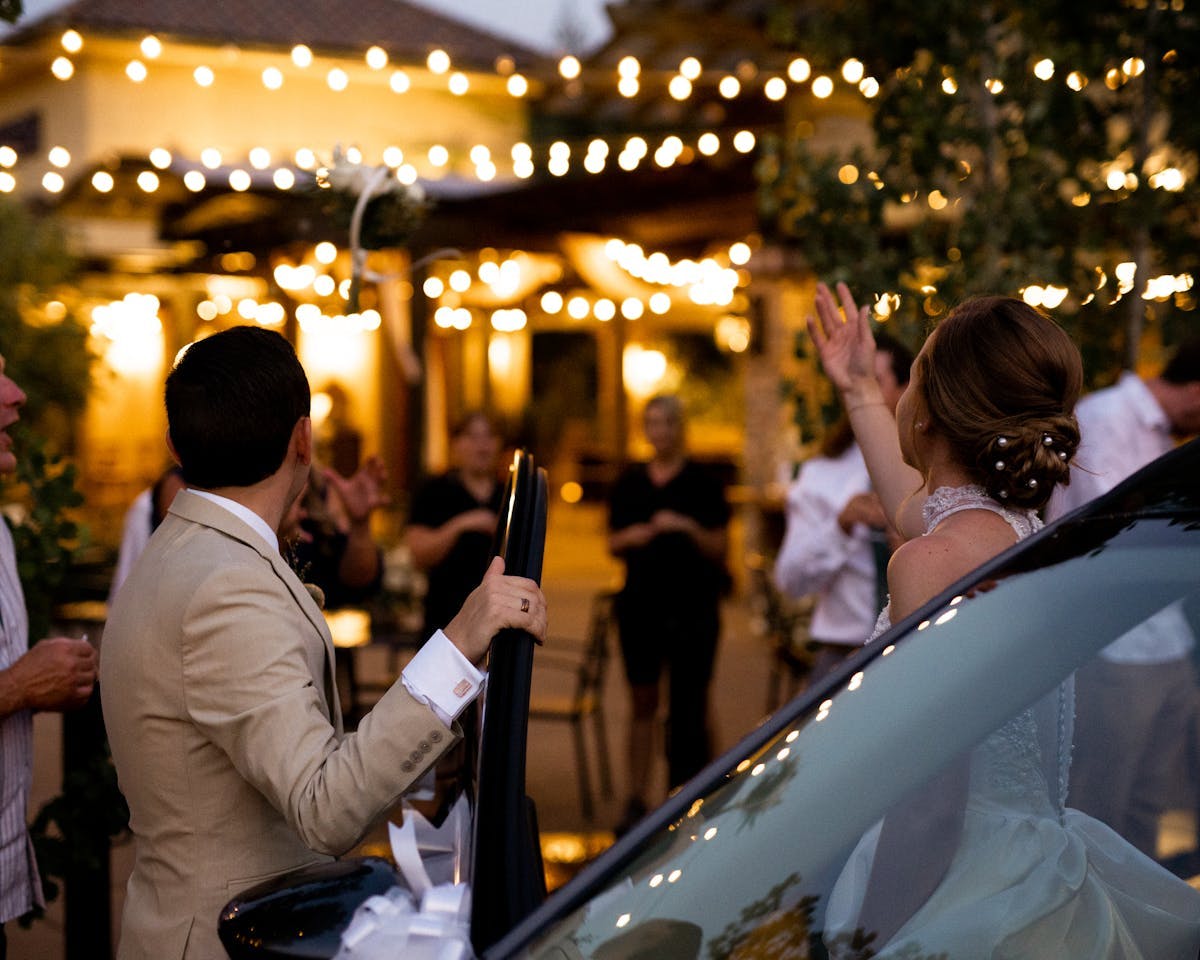 a person standing in front of a crowd