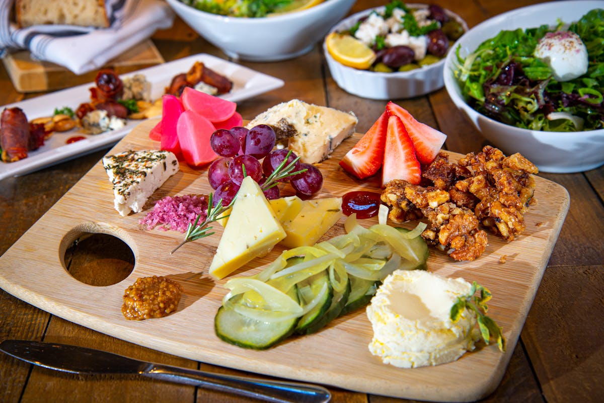 a bunch of food on a table