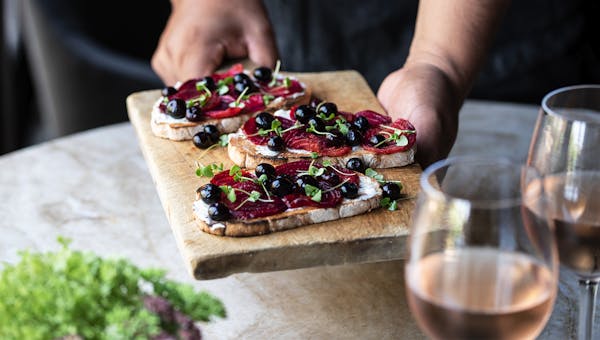a close up of food on a table