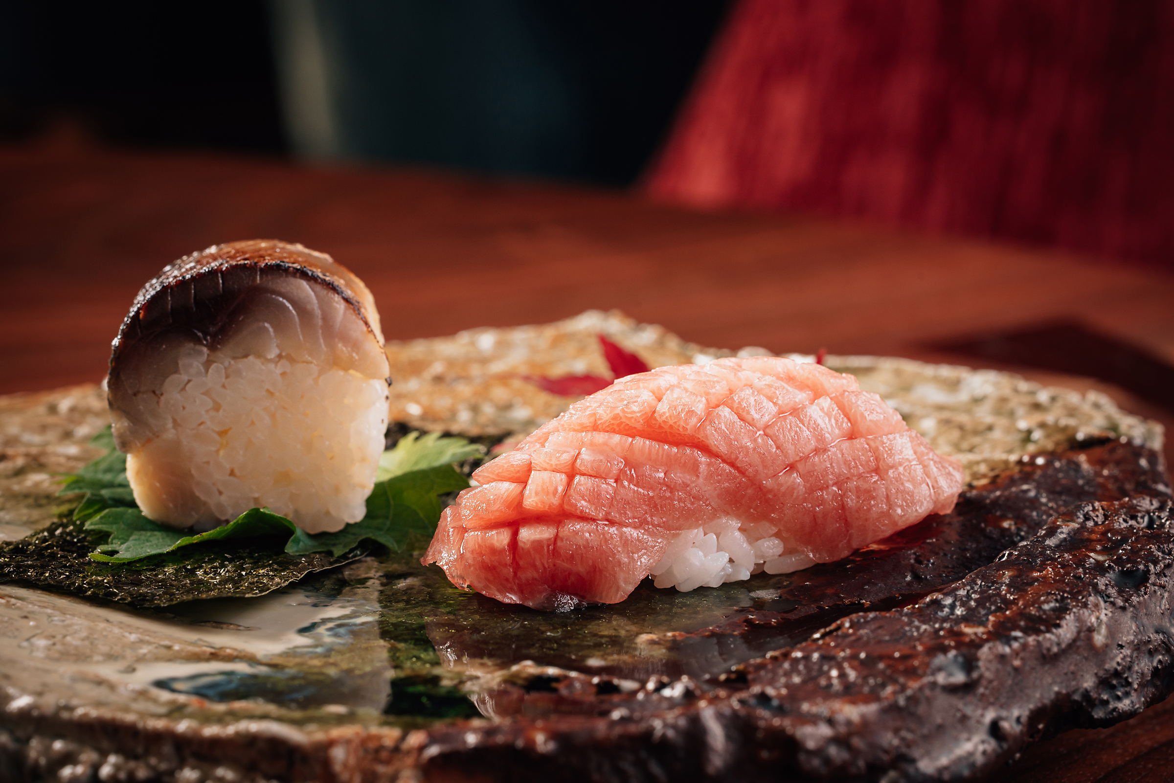 a close up of food on a plate