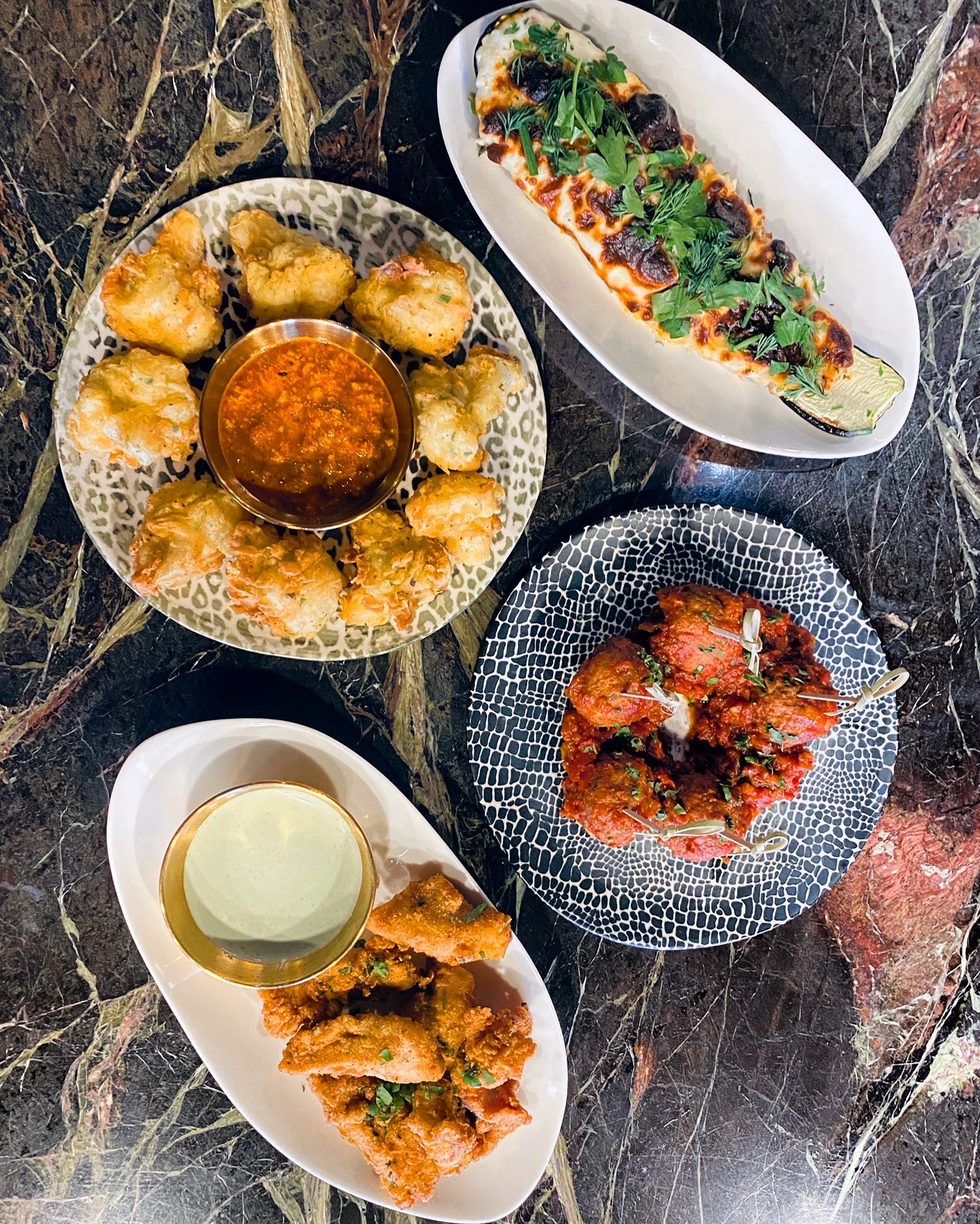 a bunch of different types of food on a plate