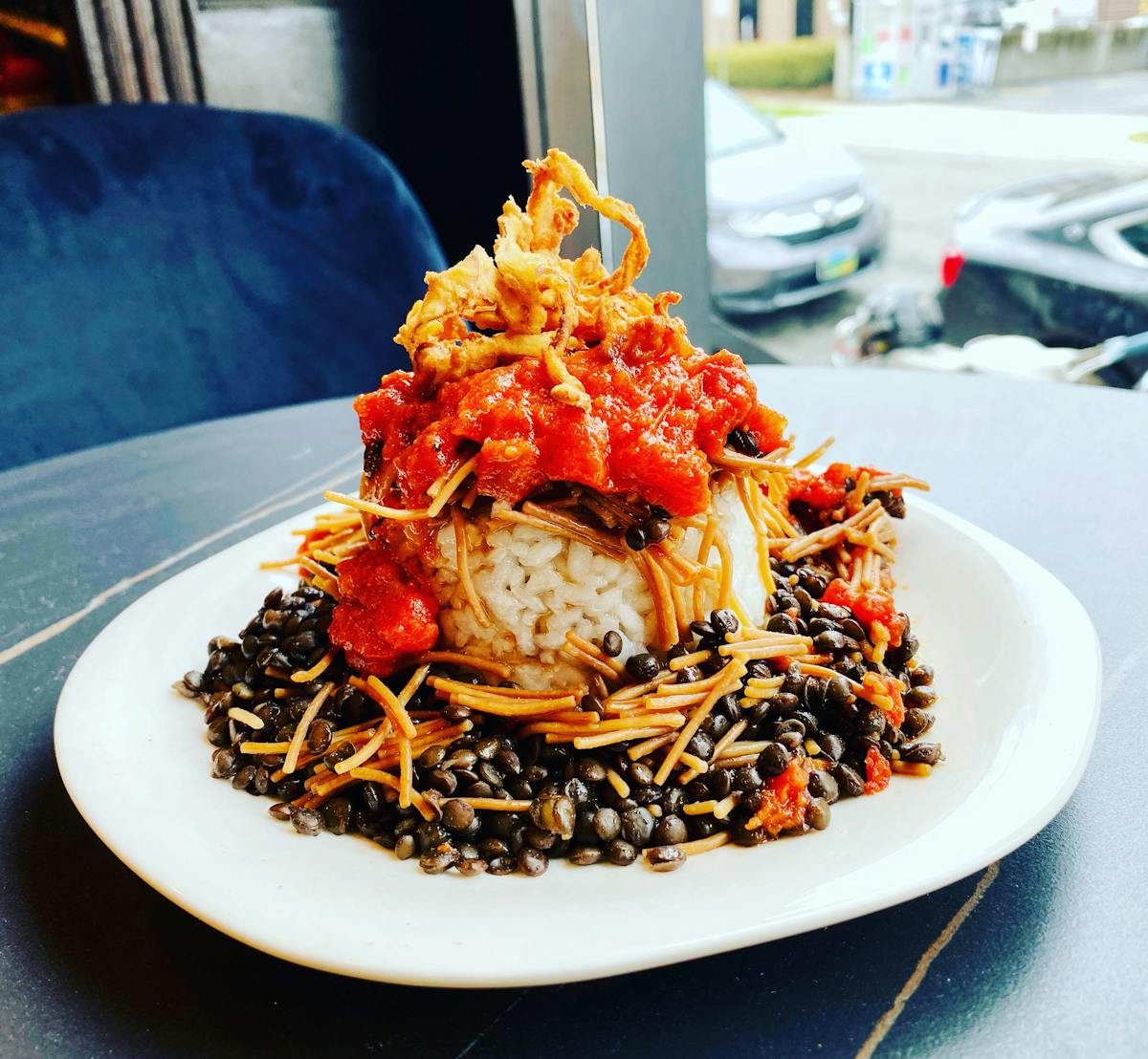 a plate of food on a table