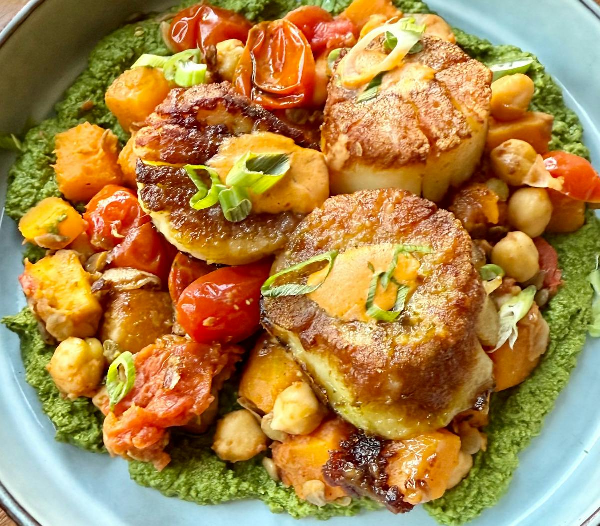 a plate of food with broccoli