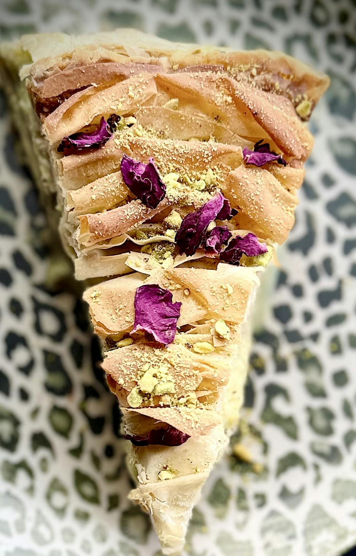 a close up of a piece of cake on a plate