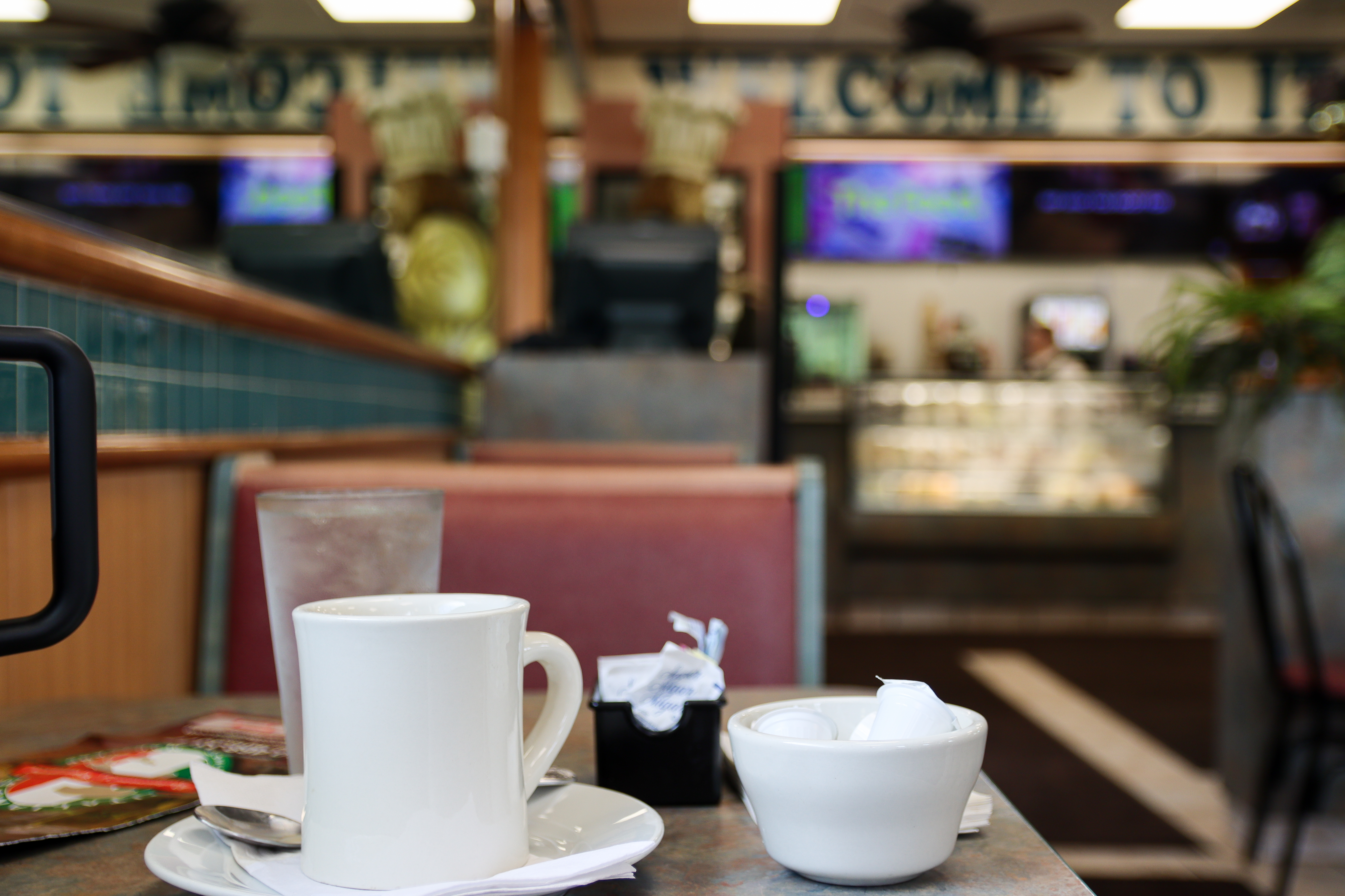 a cup of coffee on a table