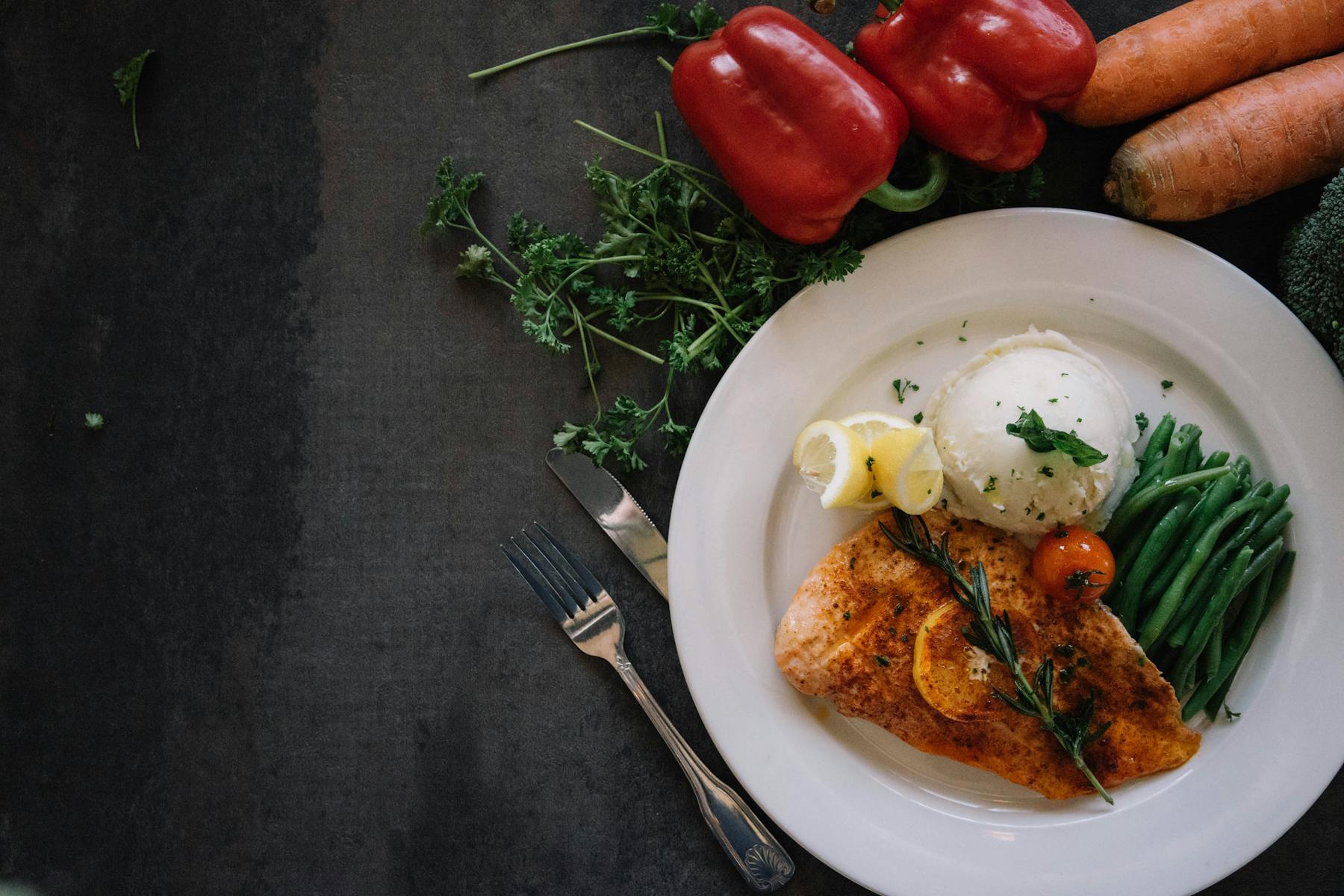 a plate of food on a table
