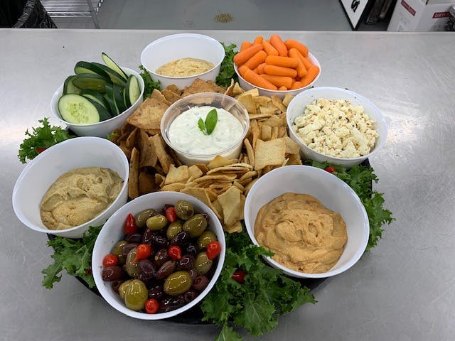 many different types of food on a table