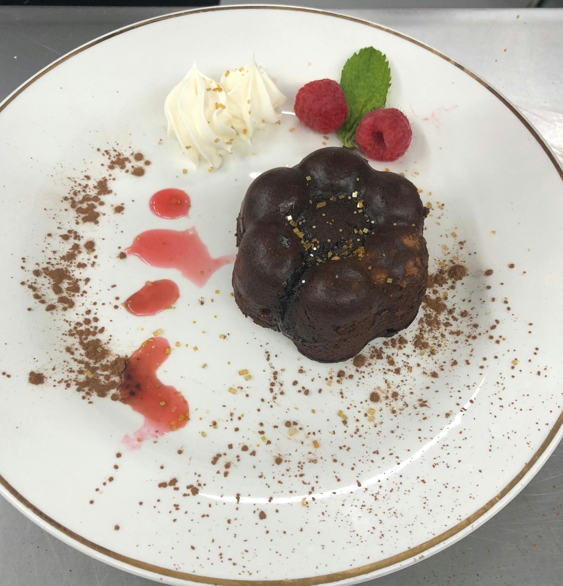 a dessert on a white plate