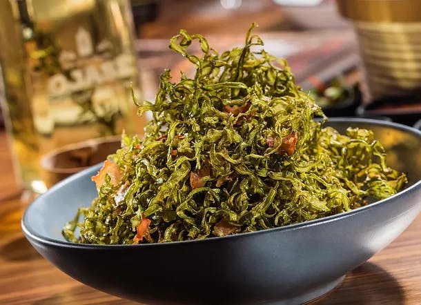 a bowl of food on a table