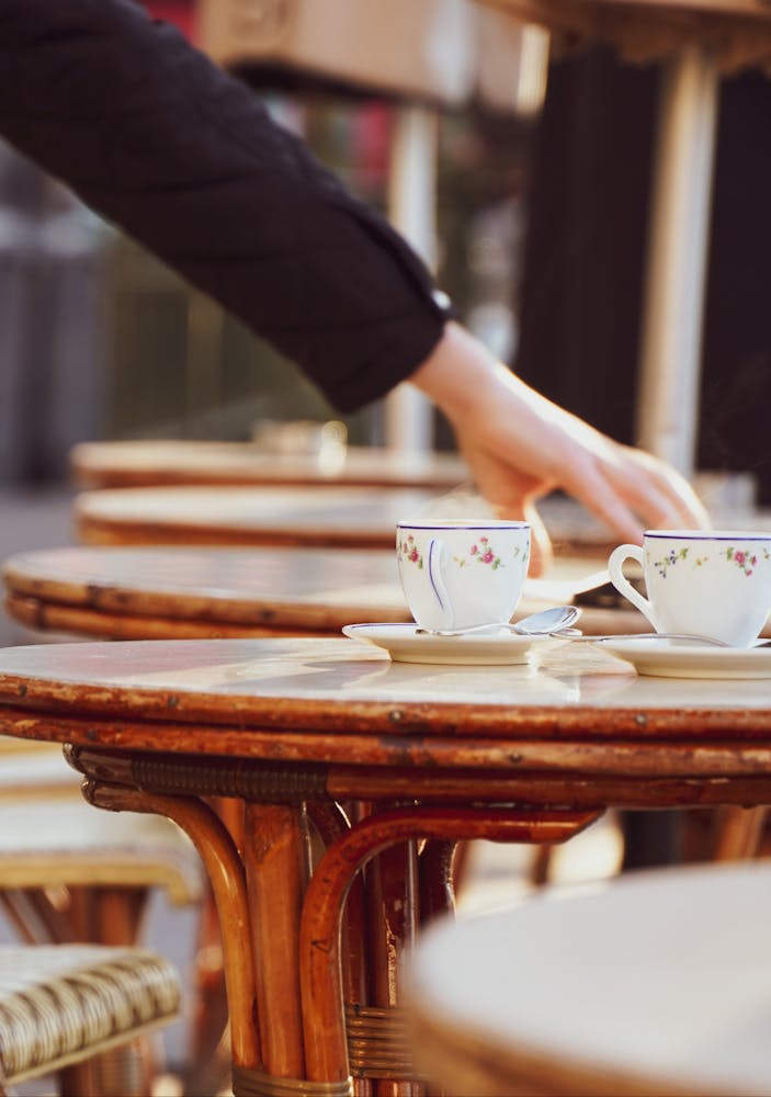 a person sitting at a table