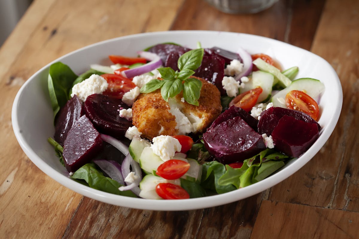 salad on a wooden table