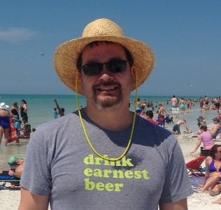a man standing on a beach