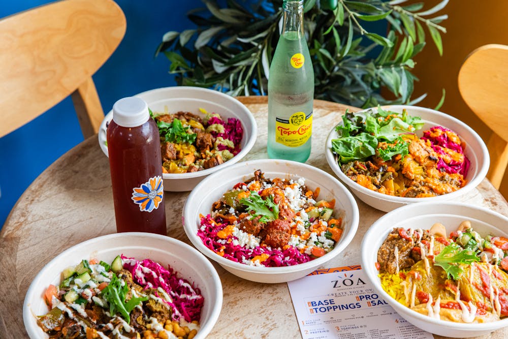 a bowl of food on a table