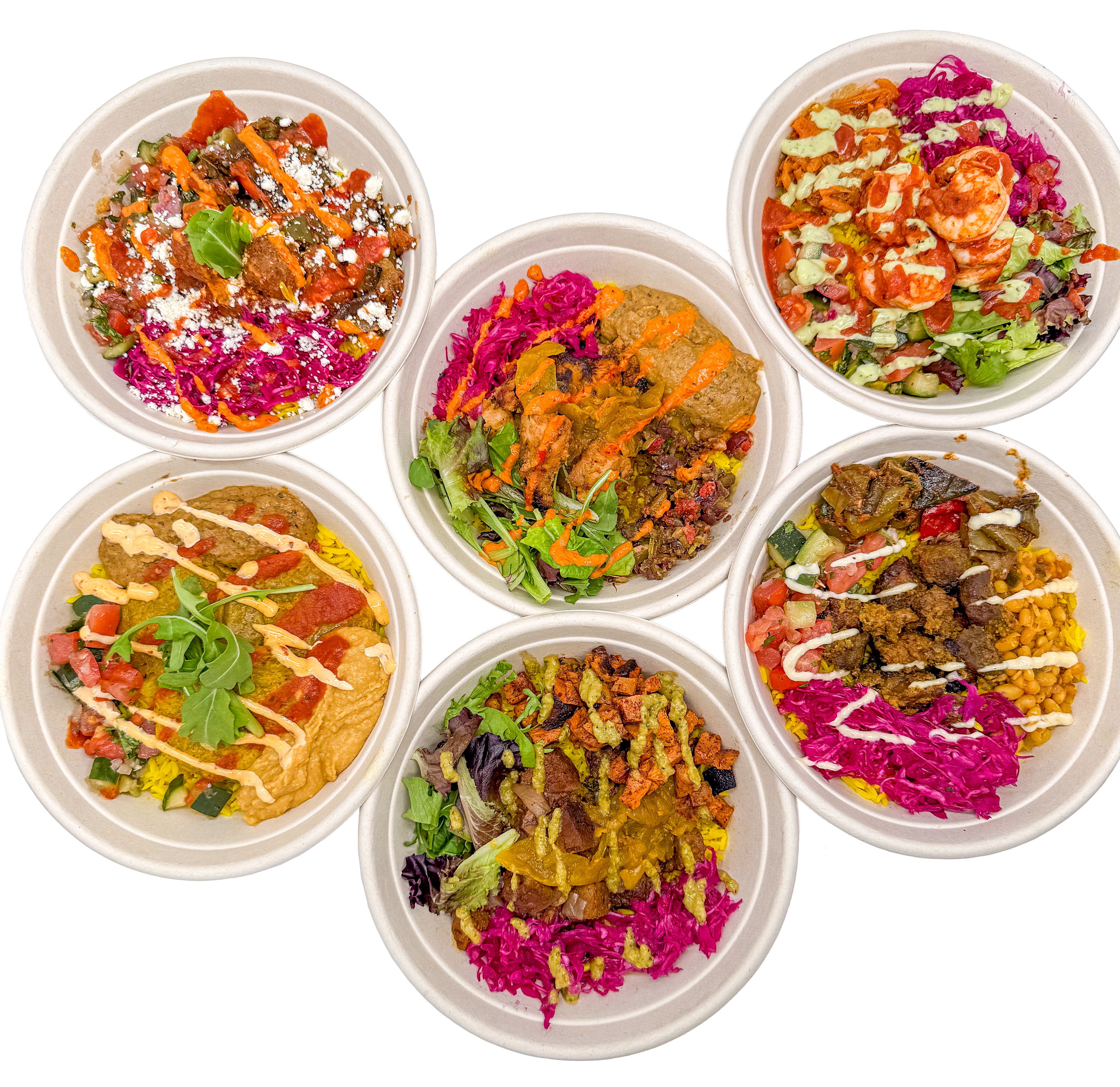 a close up of many different types of food on a table