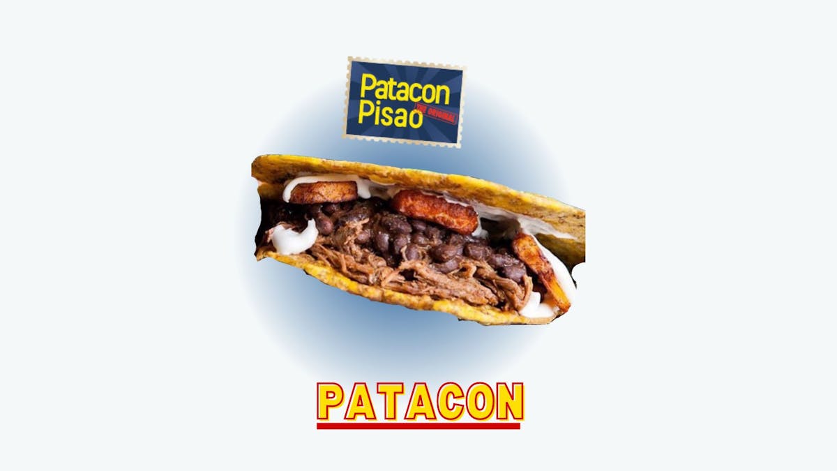 Patacon-pressed plantain sandwich