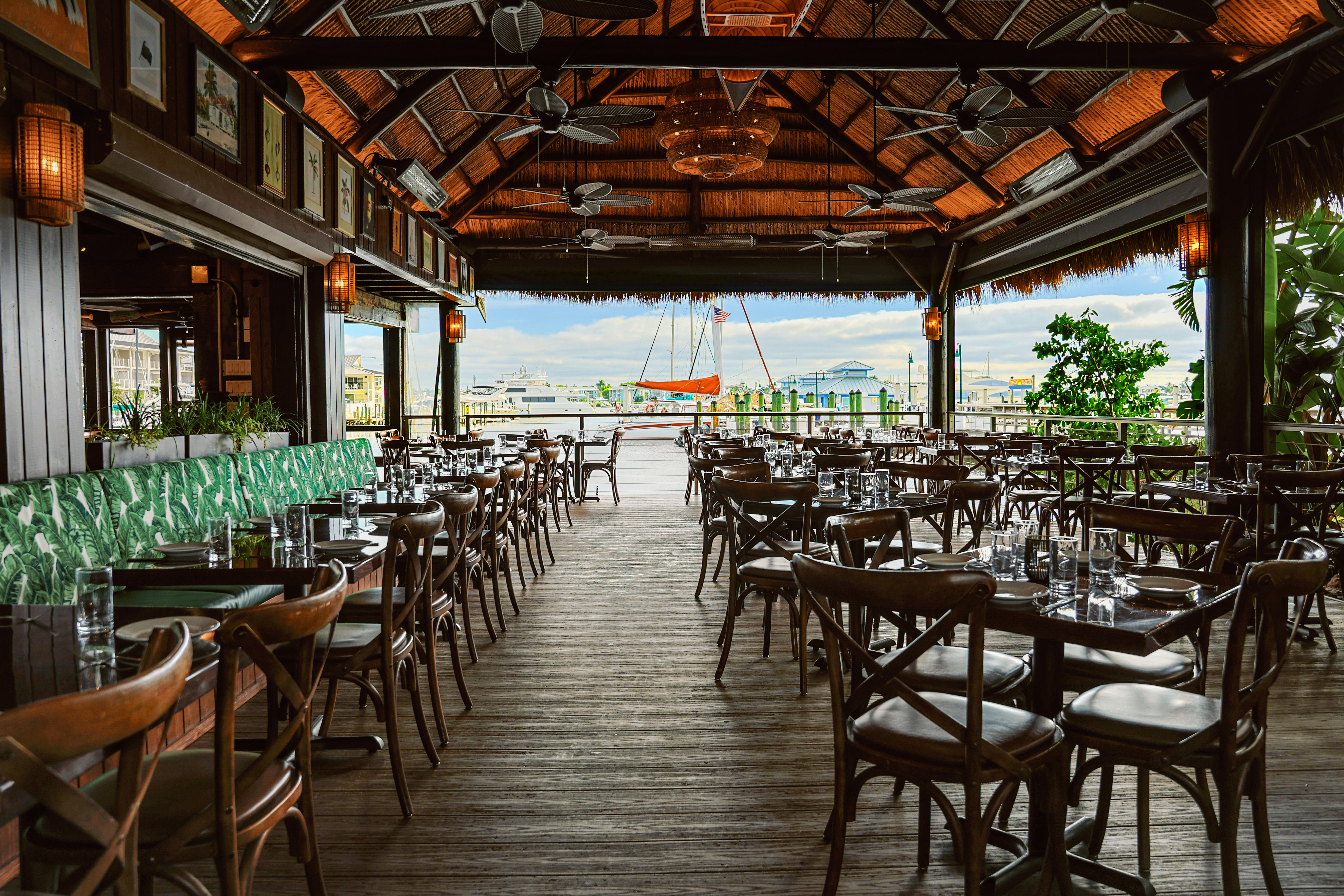 The beach club restaurant offers a stunning seaside setting