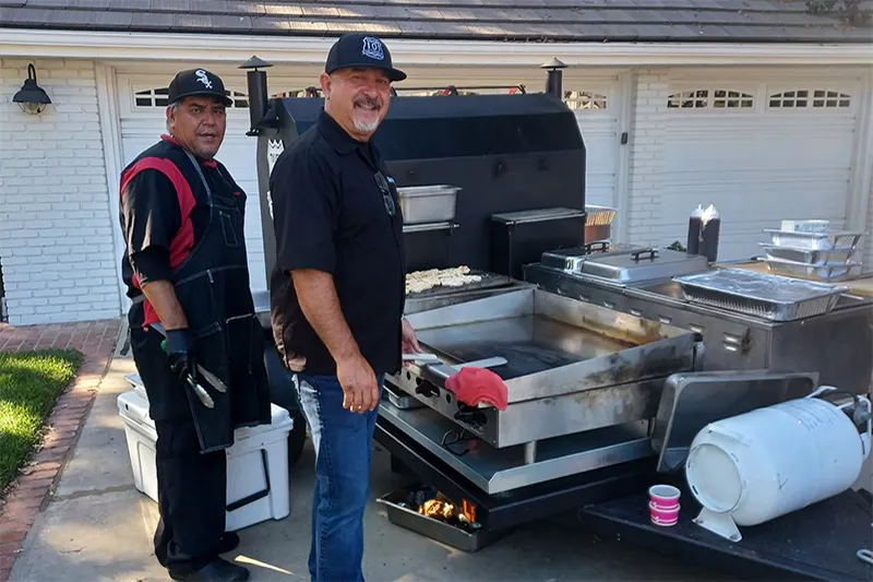 Malibu Lake BBQ caterers for parties preparing barbeque food for special event.