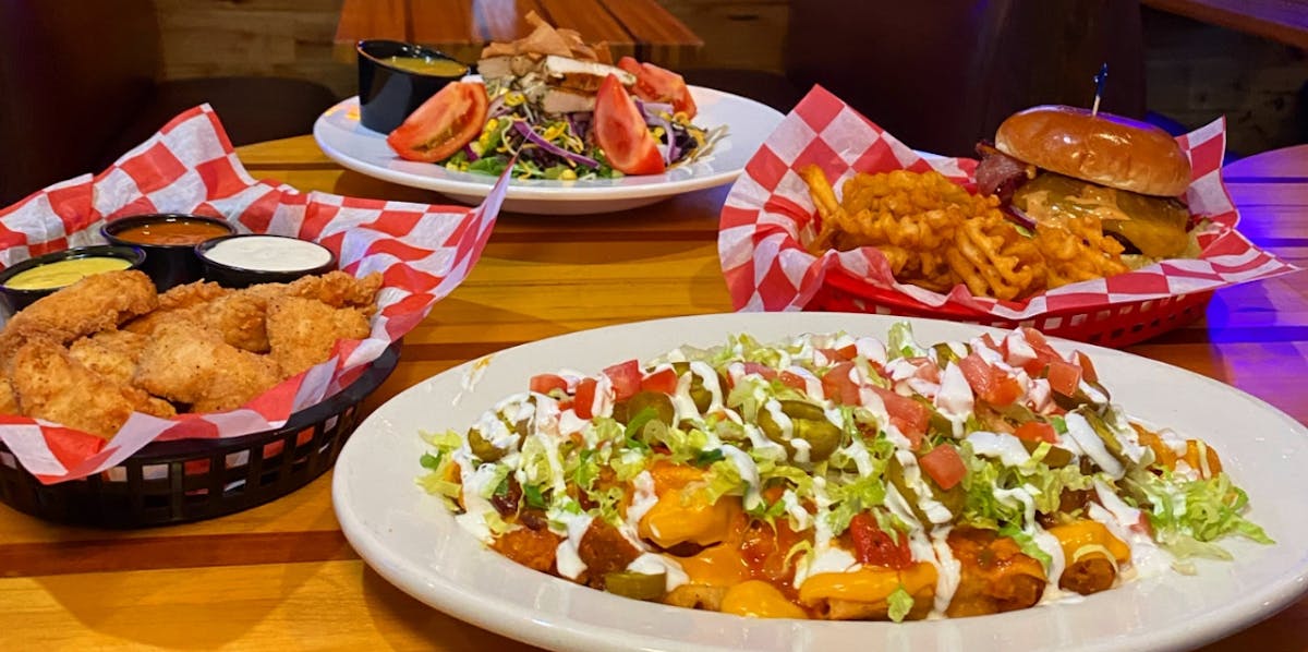 various food items on table