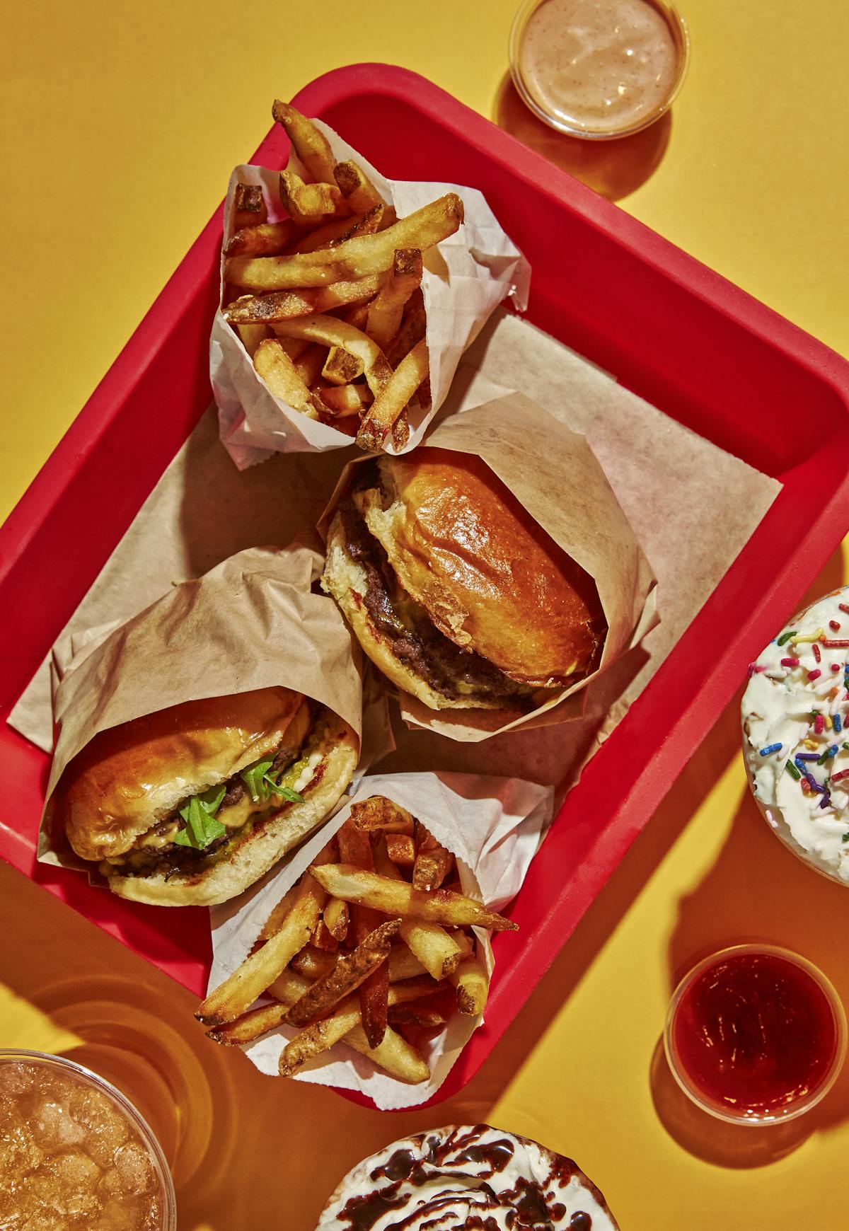 a tray of food on a table