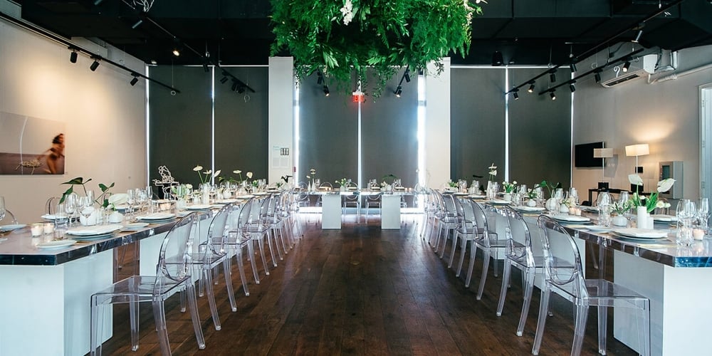 a dining room with tables and chairs
