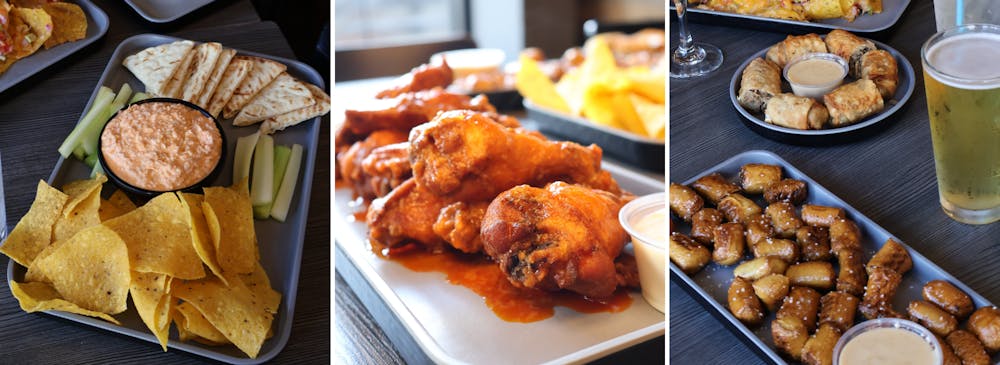 a plate topped with different types of food