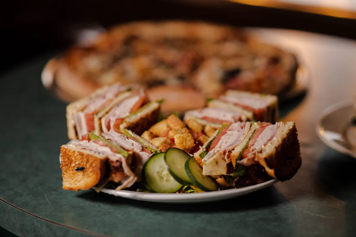 a close up of a plate of food