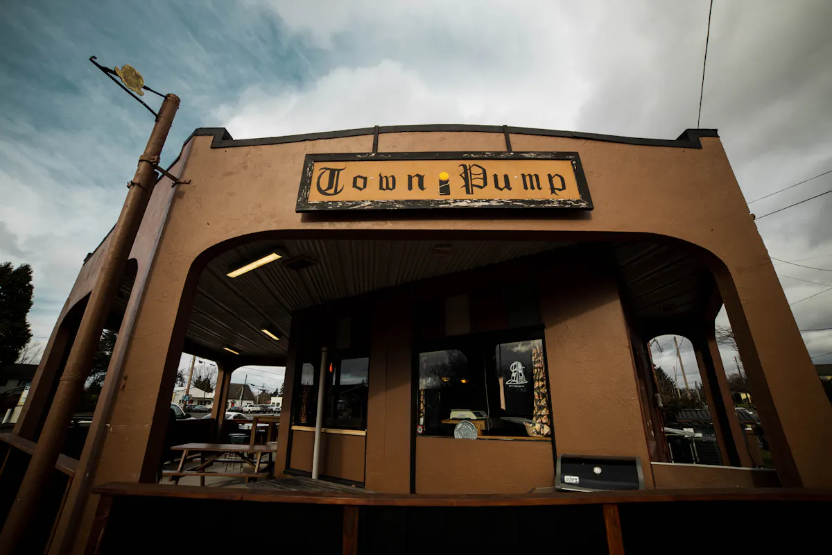 a sign above a store