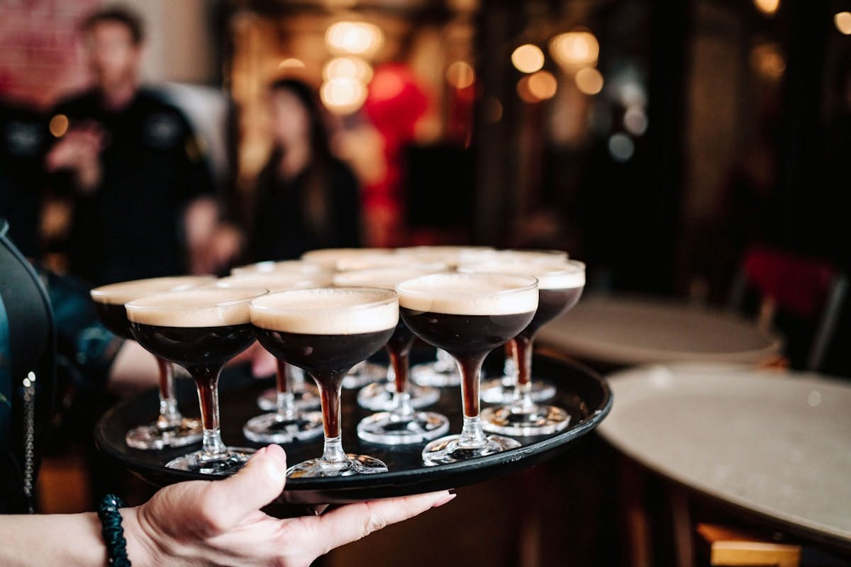 a close up of drinks