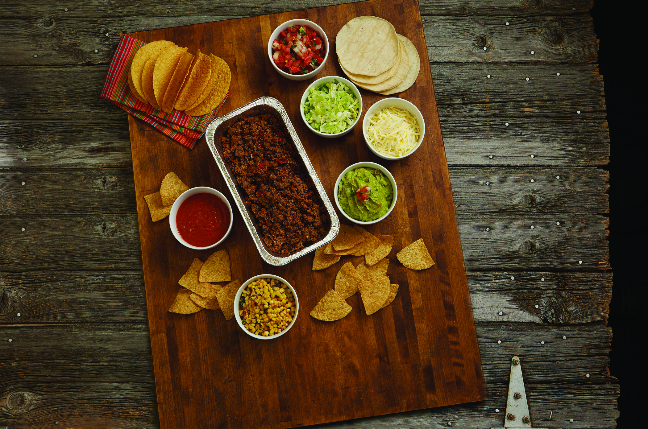food on a wooden table
