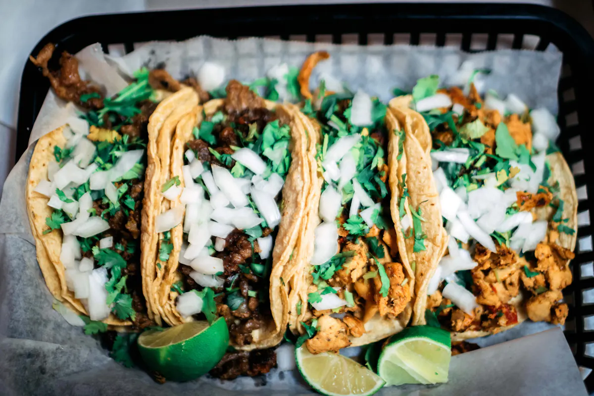 a tray of food