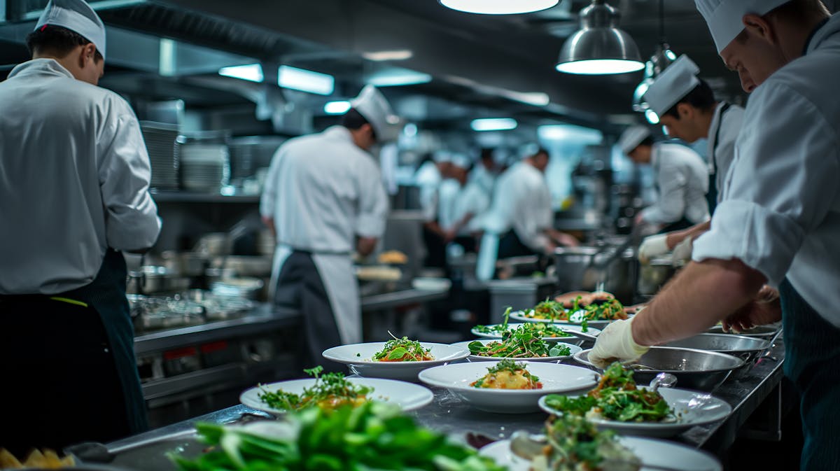 chef cooking and checking the dishes