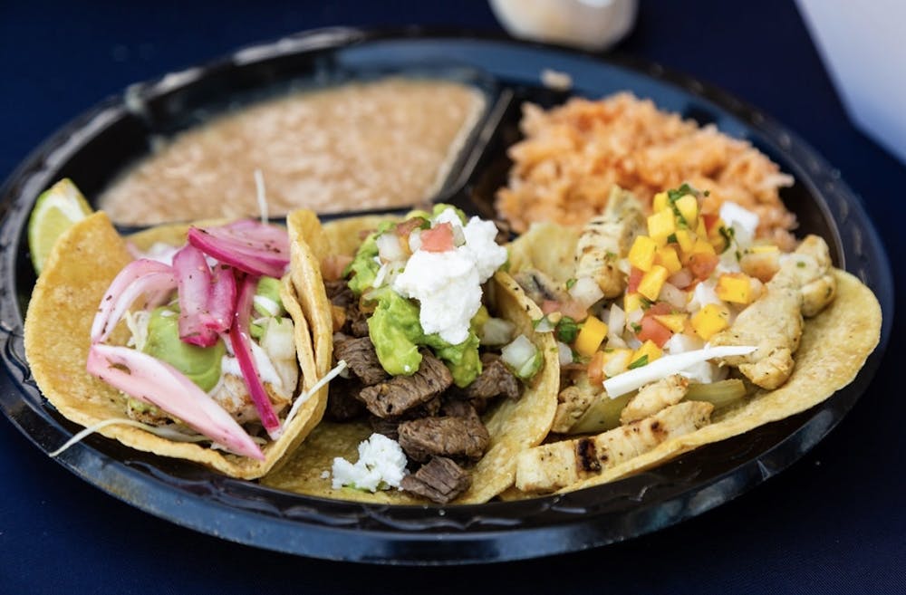 a tray of food on a plate