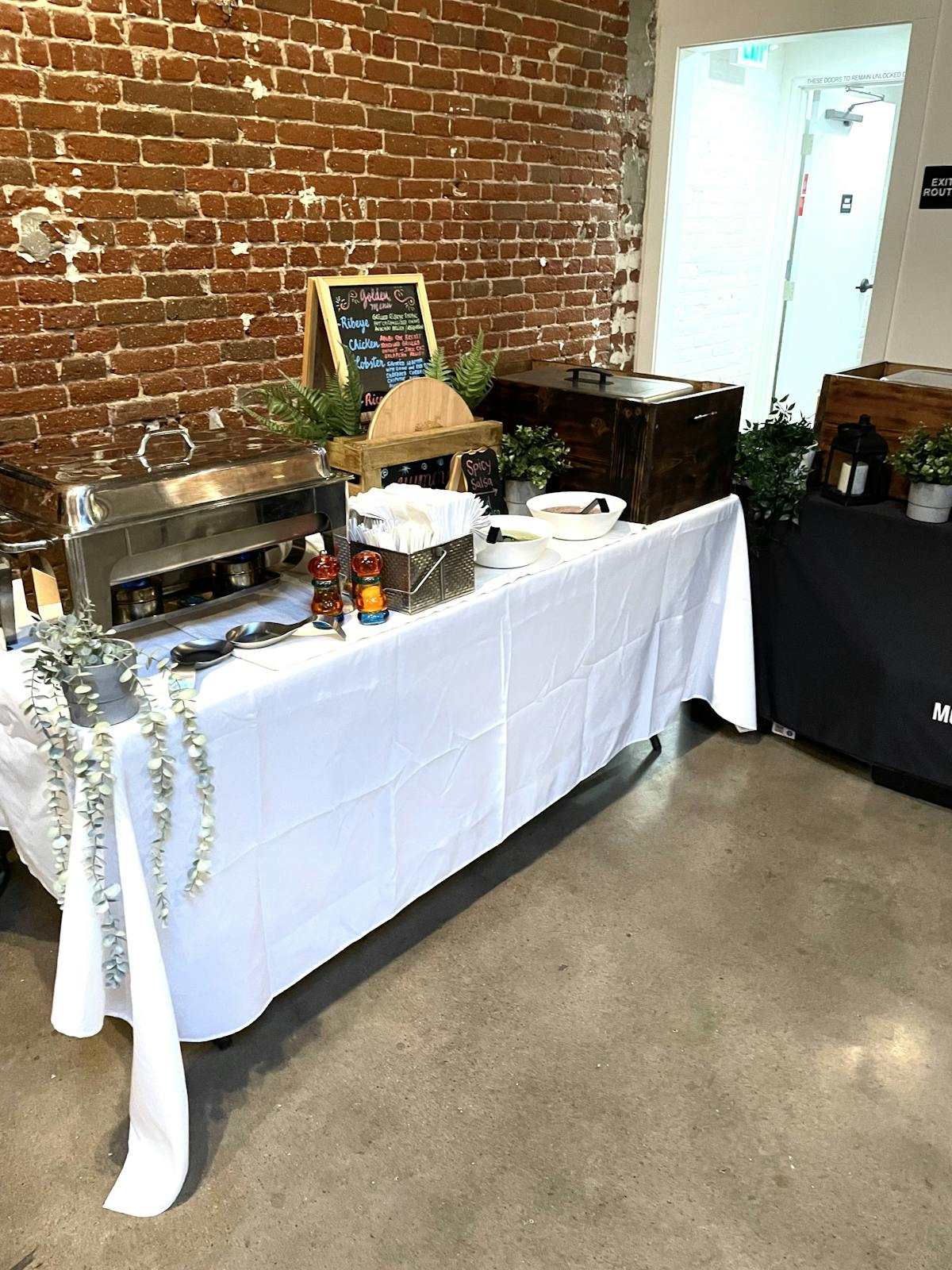 wedding taco buffet setup