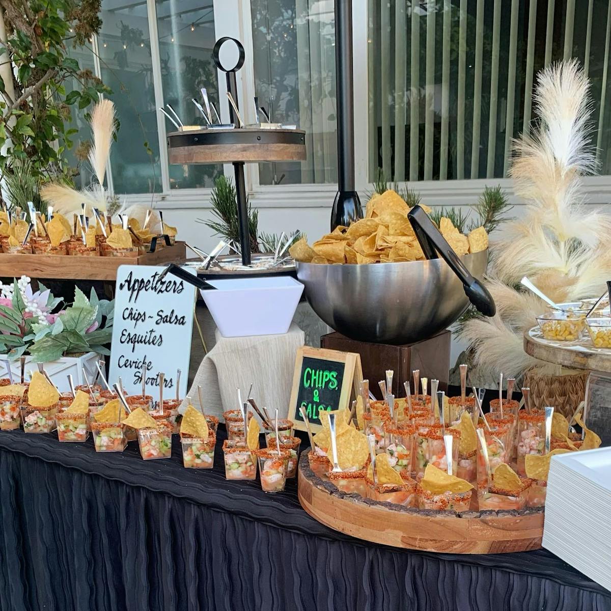 a photo of different appetizers on a table ready to serve