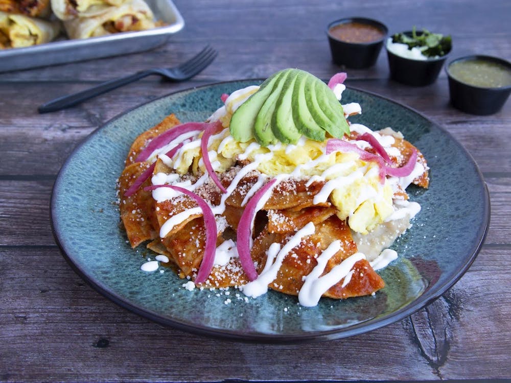a plate of food on a picnic table