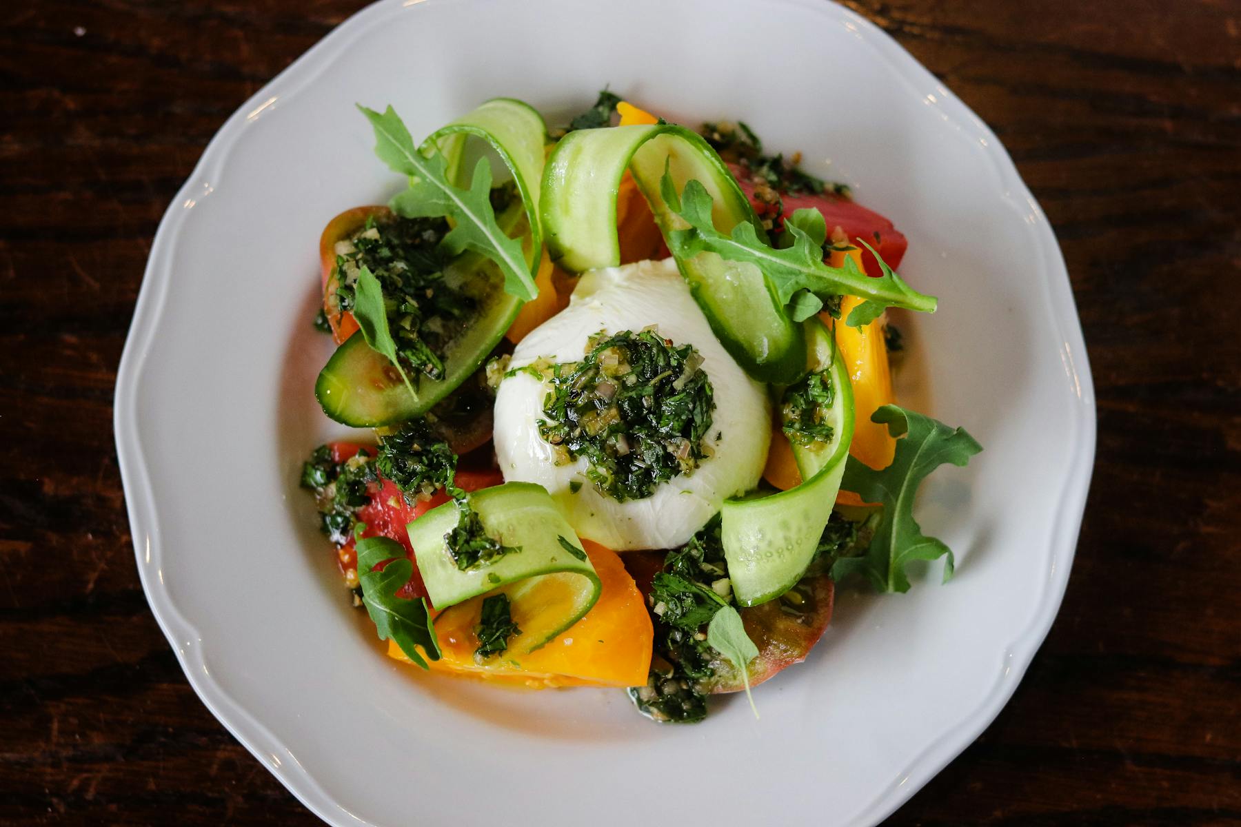 a plate of vegetables