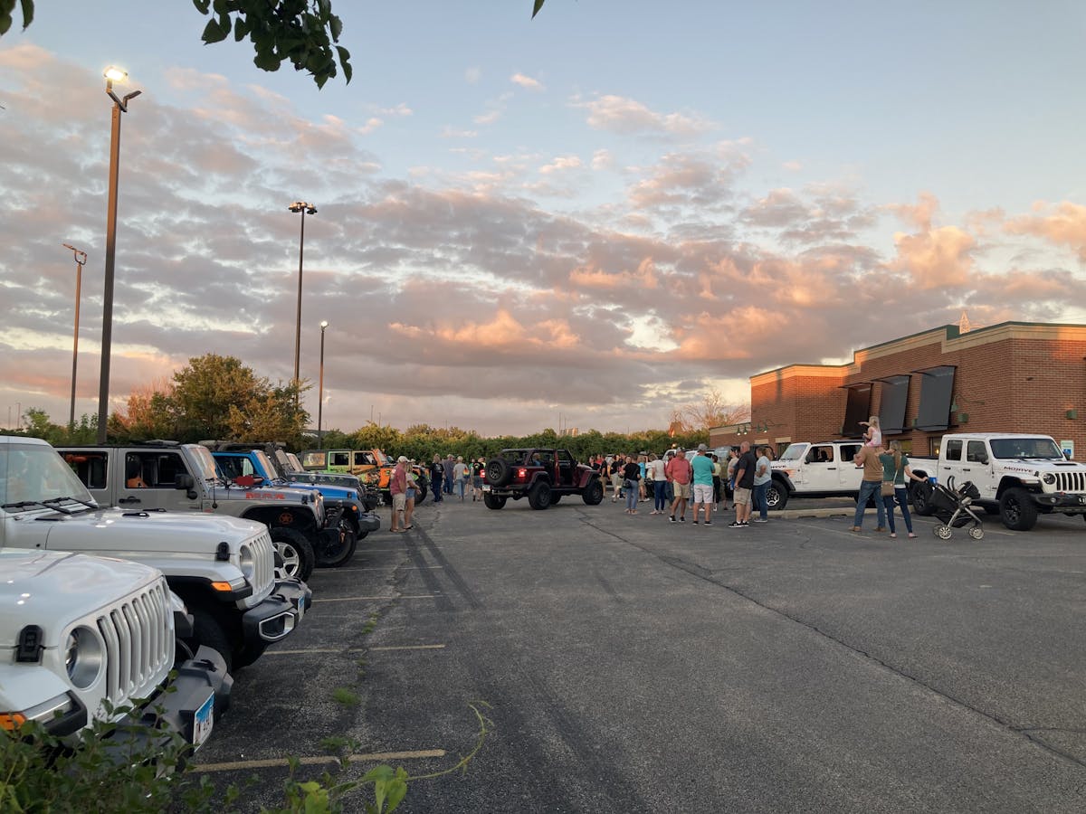 parking lot at sunset