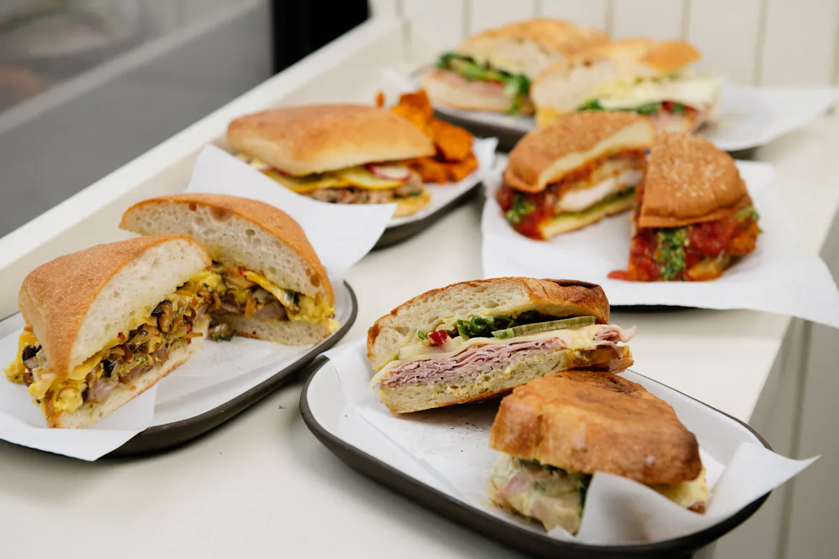a plate of sandwiches
