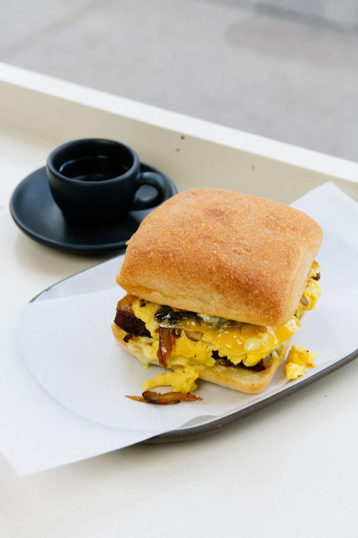 a sandwich cut in half on a plate
